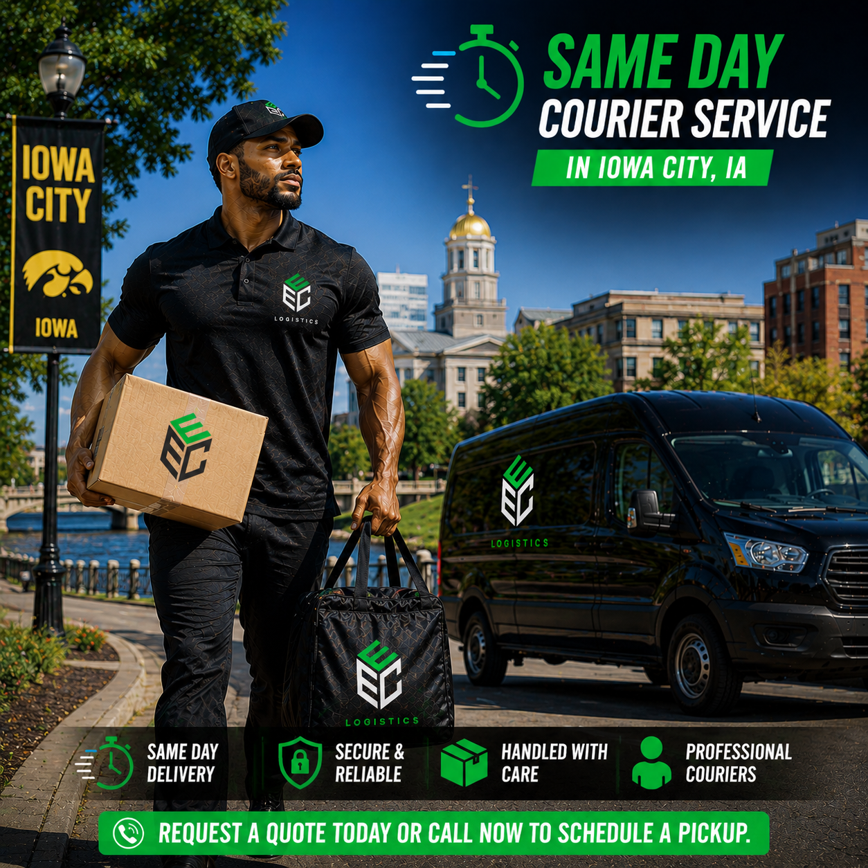 Same Day Courier Service in Iowa City, IA